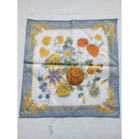 Jim Thompson Floral Handkerchief  Vintage Old Money Delicate Hand Bag Detail - Picture 6 of 6